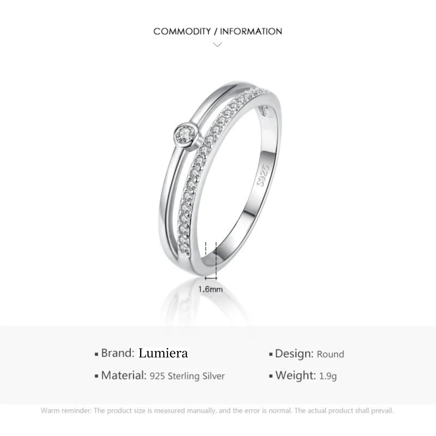 ANILLO AURA BLANCA - PLATA