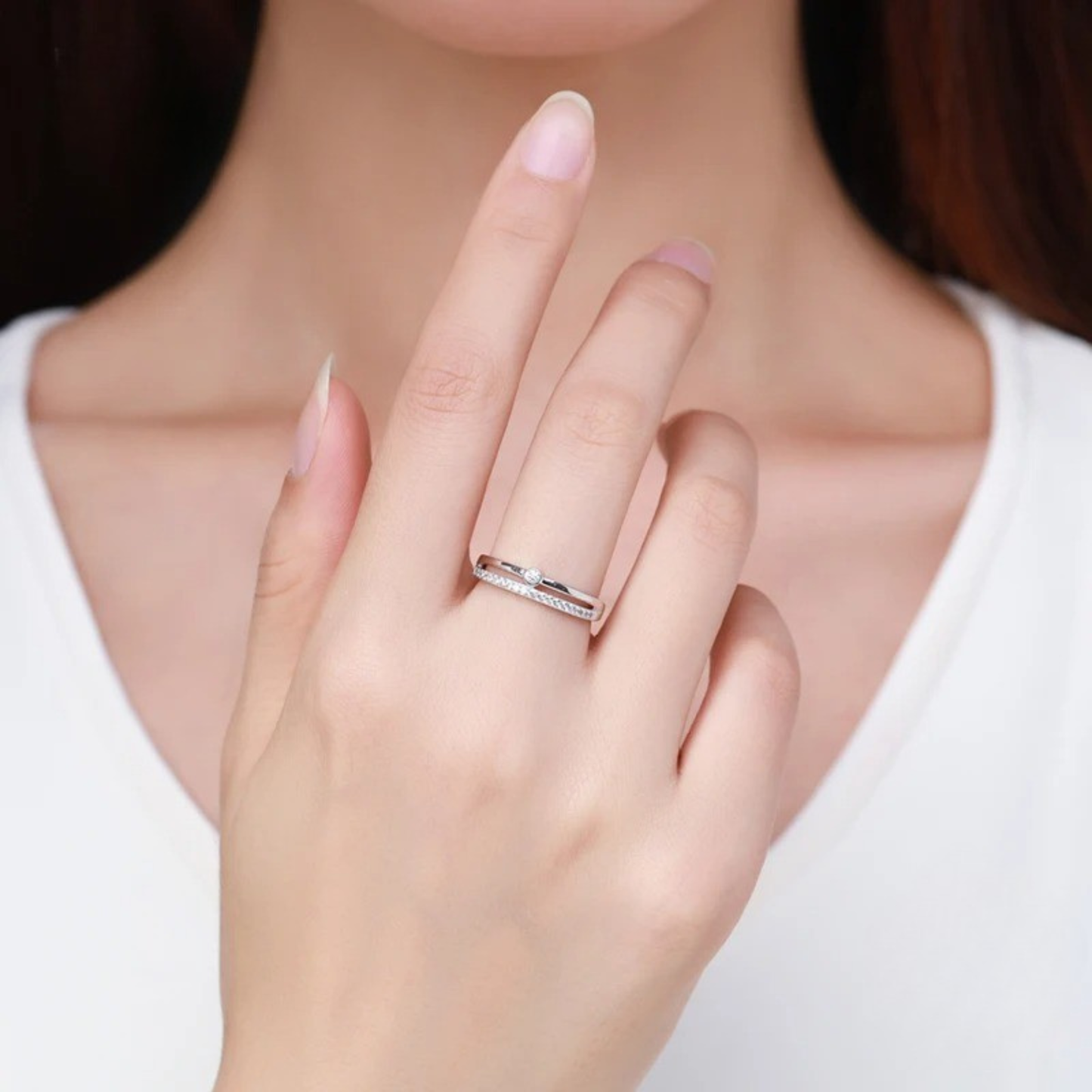 ANILLO AURA BLANCA - PLATA