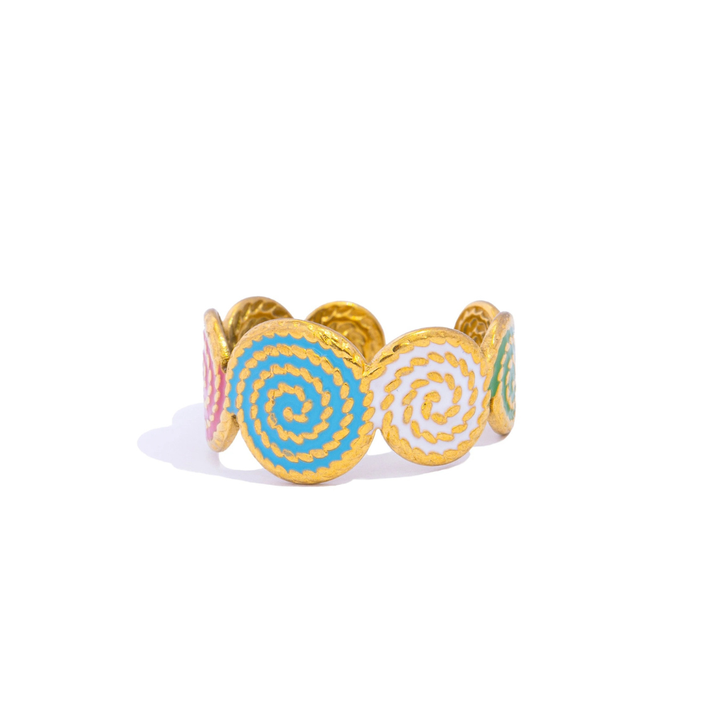 ANILLO LÍNEA DE COLOR - ORO