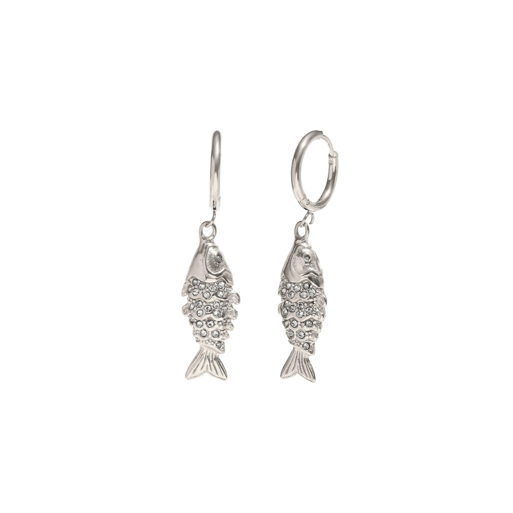 PENDIENTES DE PEZ BRILLANTE - ORO