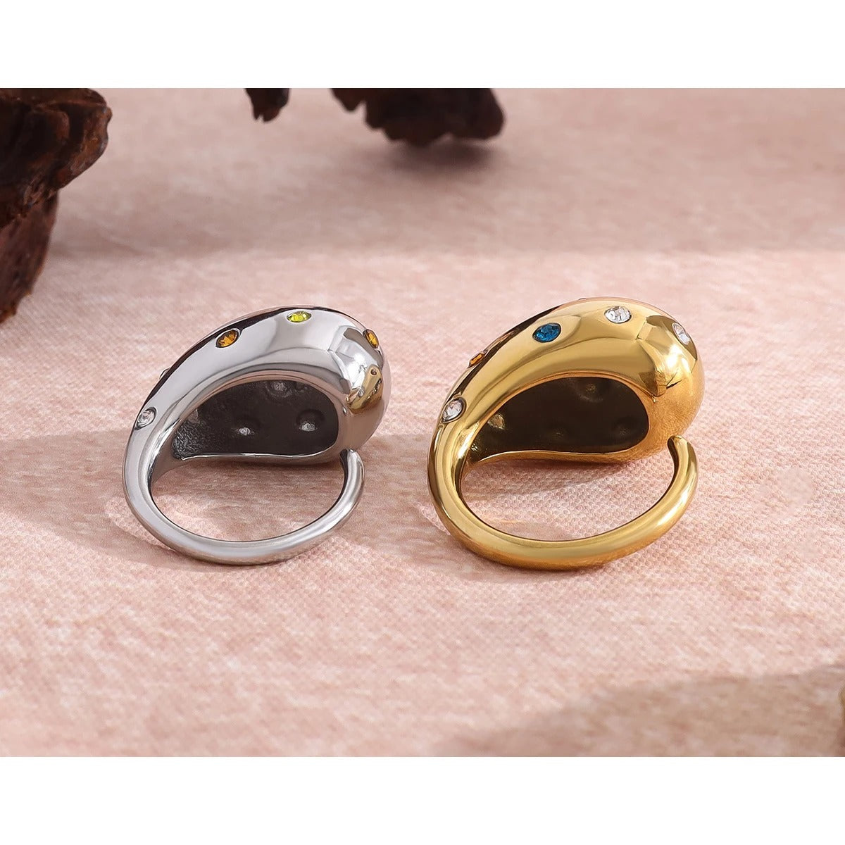 ANILLO LÍNEA DE COLOR - ORO