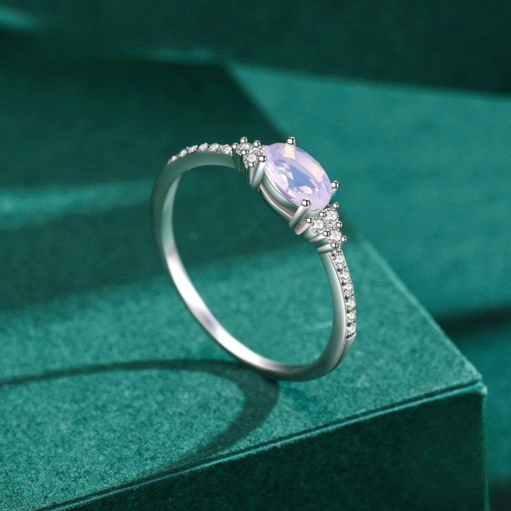 ANILLO DE PÉTALO ROSA - PLATA