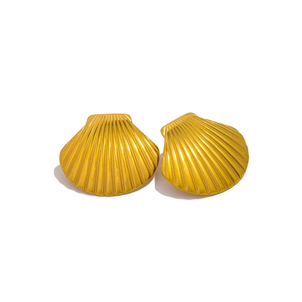 PENDIENTES DE CONCHA MARINA - ORO