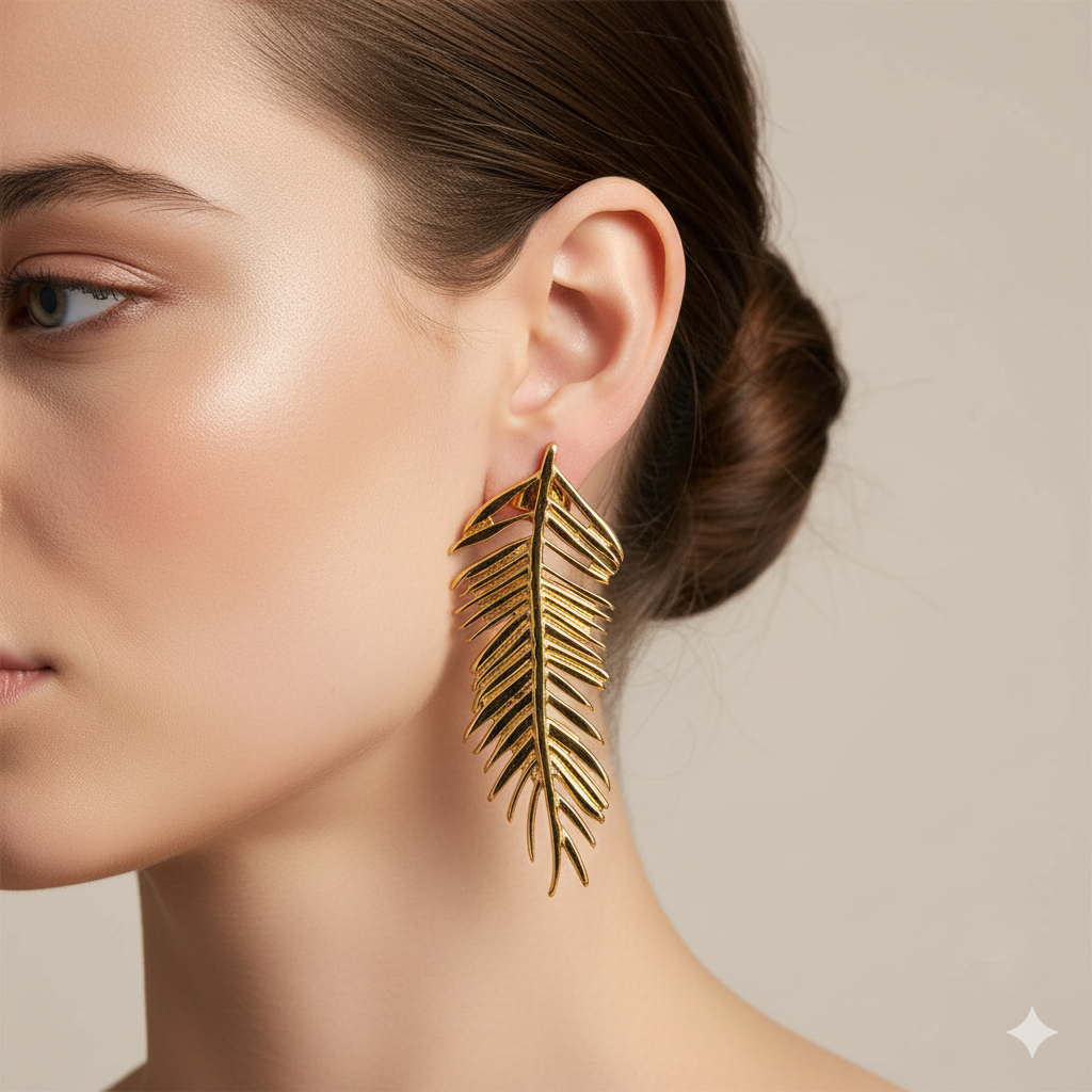 PENDIENTES HOJA DE OTOÑO - ORO
