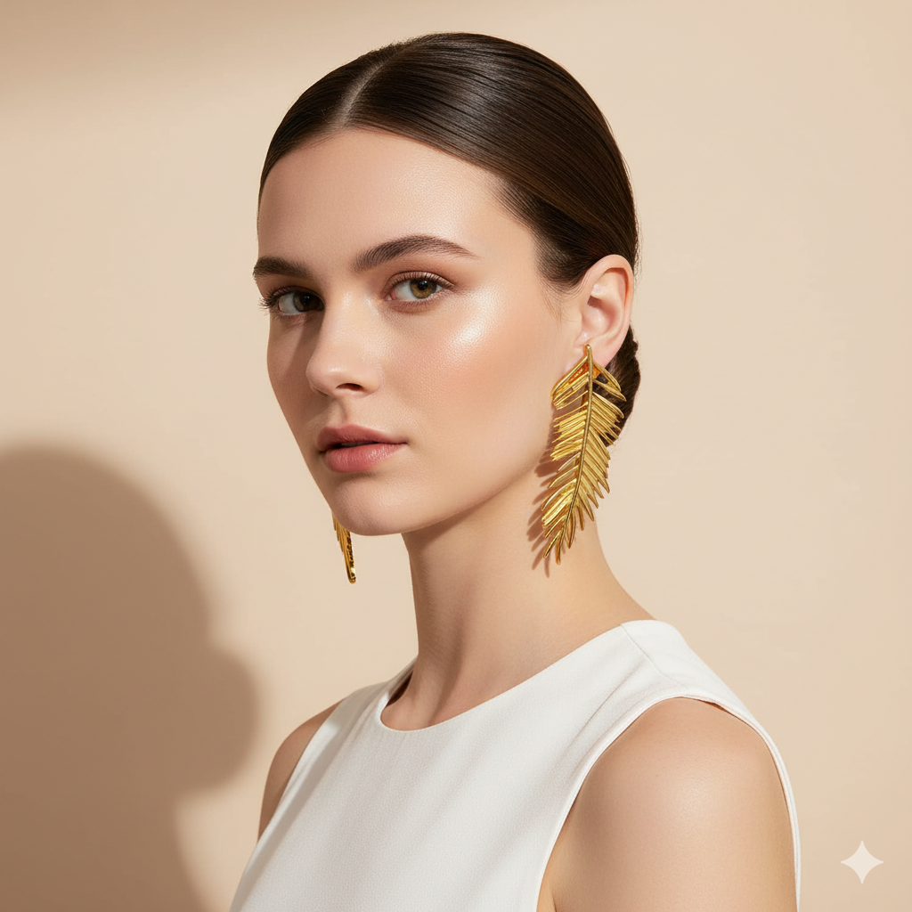 PENDIENTES HOJA DE OTOÑO - ORO