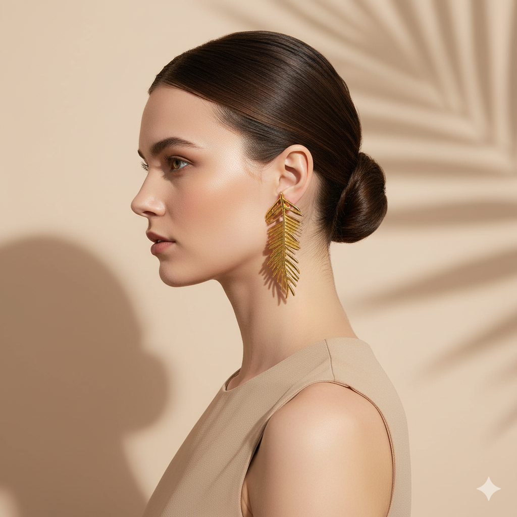 PENDIENTES HOJA DE OTOÑO - ORO