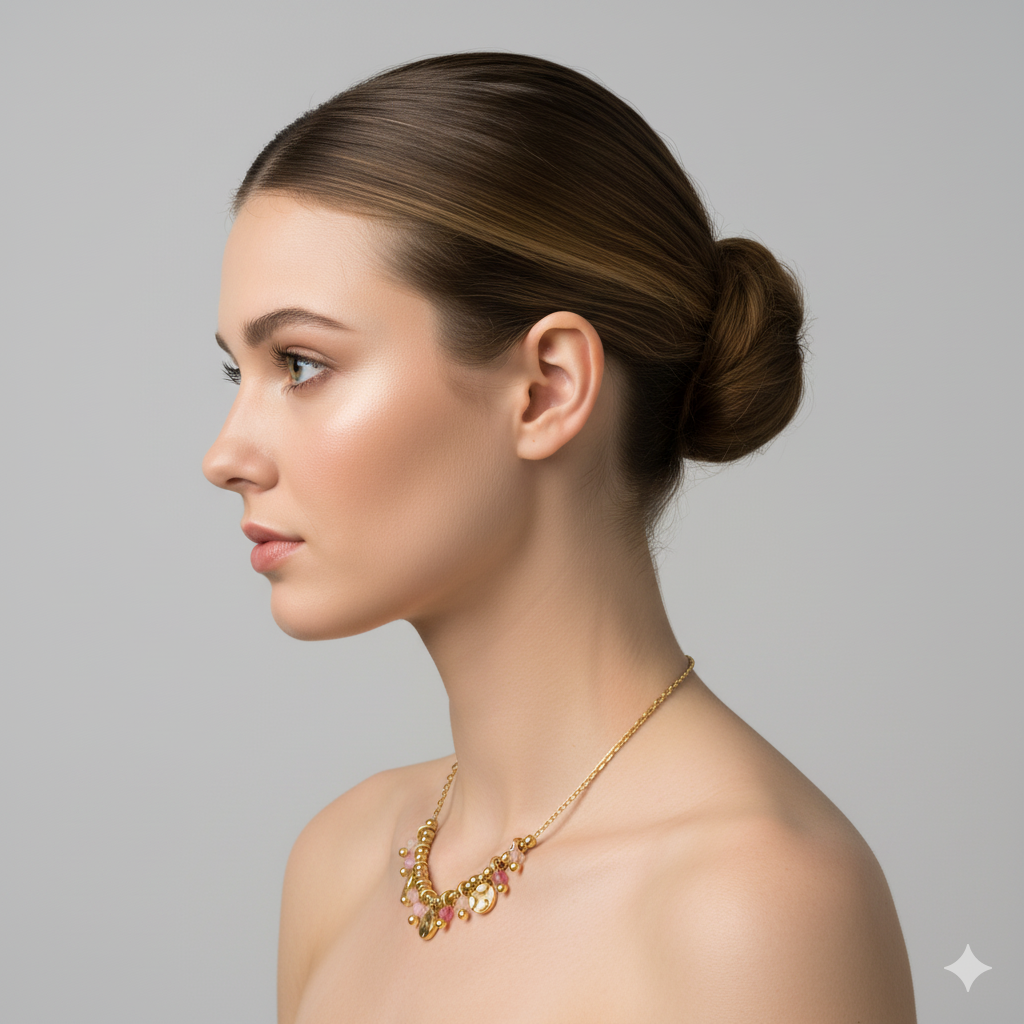 COLLAR DE PÉTALOS DE ROSA - ORO