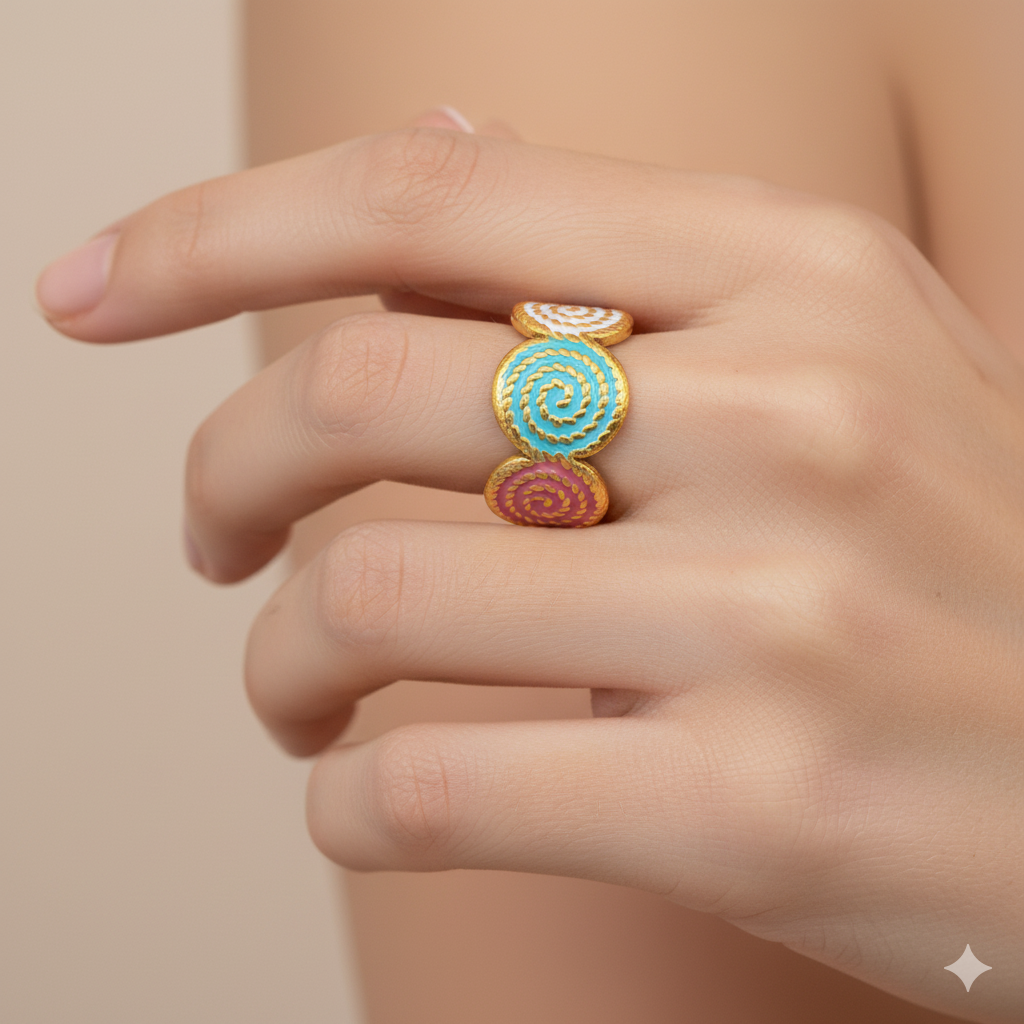ANILLO LÍNEA DE COLOR - ORO