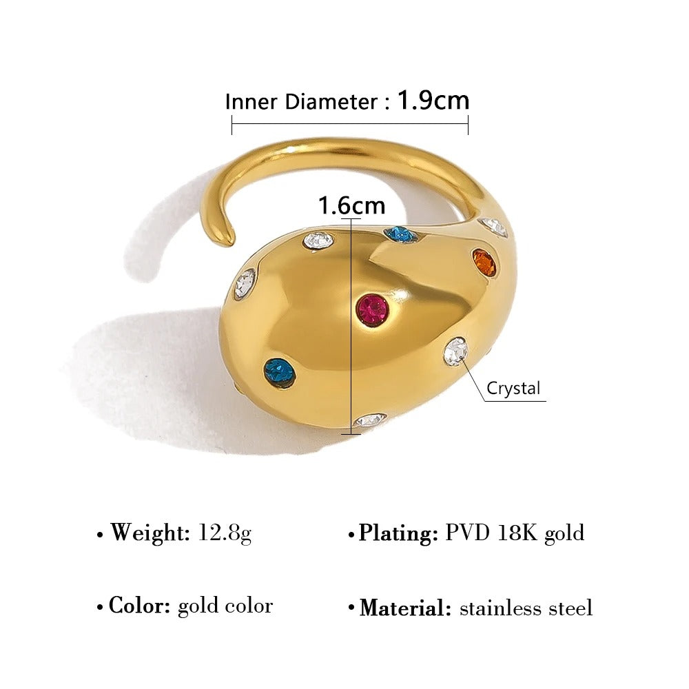 ANILLO LÍNEA DE COLOR - ORO