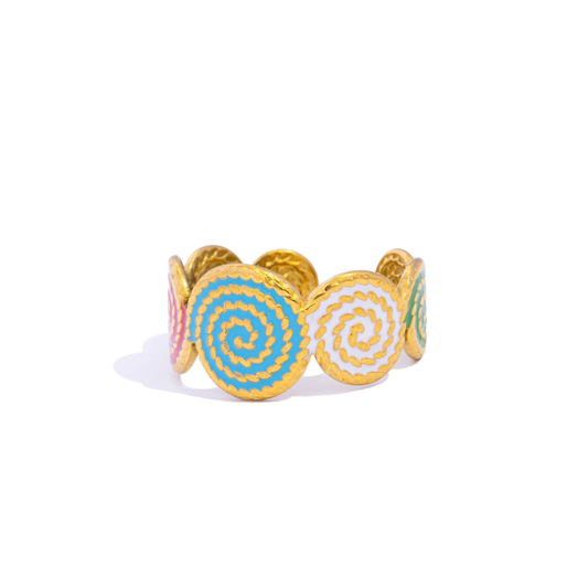 ANILLO LÍNEA DE COLOR - ORO