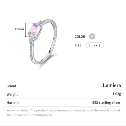 ANILLO DE PÉTALO ROSA - PLATA