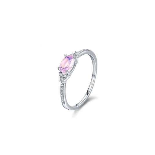 ANILLO DE PÉTALO ROSA - PLATA