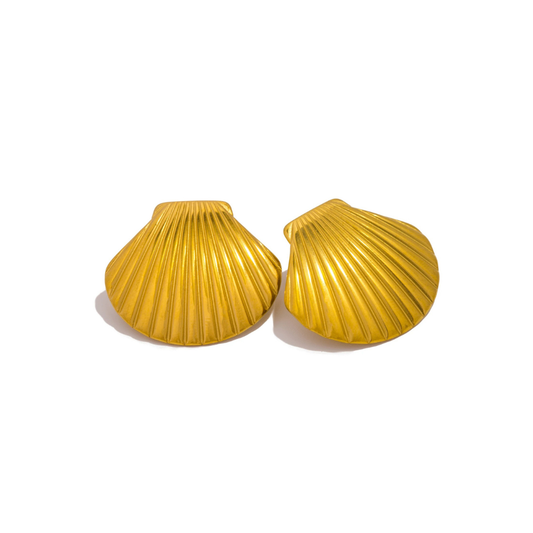 PENDIENTES DE CONCHA MARINA - ORO