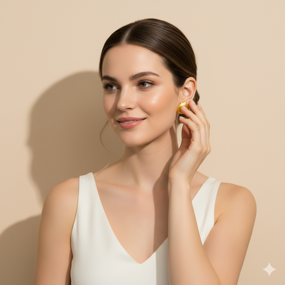 PENDIENTES DE CONCHA MARINA - ORO