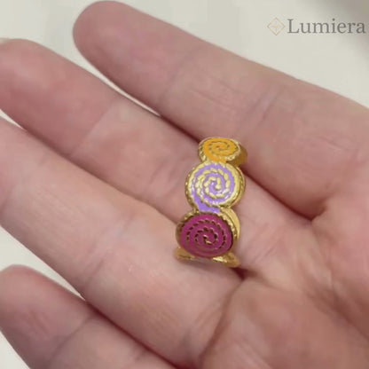 ANILLO LÍNEA DE COLOR - ORO